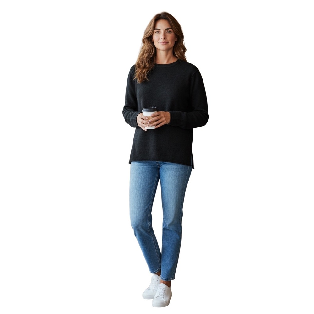 James Perse Recycled Cashmere Sweater Black‎ Crew Neck MRBC3426 Womens Size 1